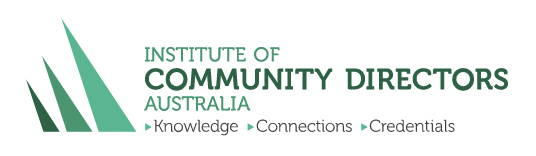 Logo for the Institute of Community Directors.
